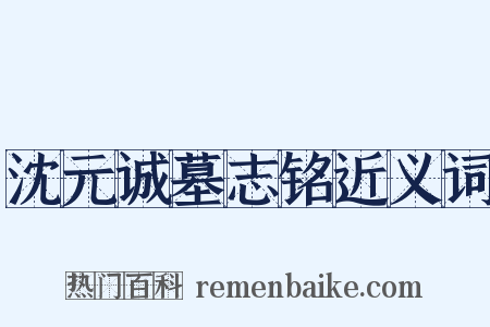 沈元诚墓志铭近义词是什么意思的图片